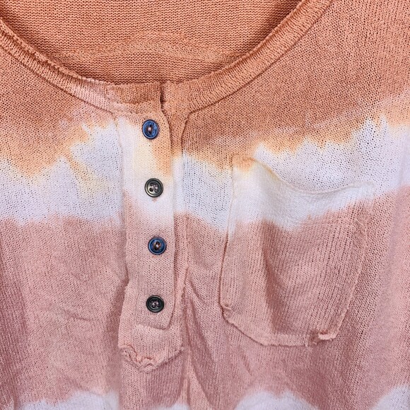 POL oversized pullover cotton henley pink ombre size medium - Picture 8 of 11